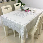 PVC Rectangular Dining-Table Tablecloth Oil Resistant Tabletop Protective Cloth Household Plastic High-end Lace Table Covers Mat