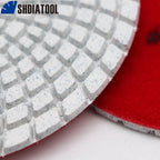 SHDIATOOL 6pcs 100mm Diamond Flexible Wet Polishing Pads Set For Stone Ceramic Tile White Bond Sanding Discs Grit50-buff Grinder