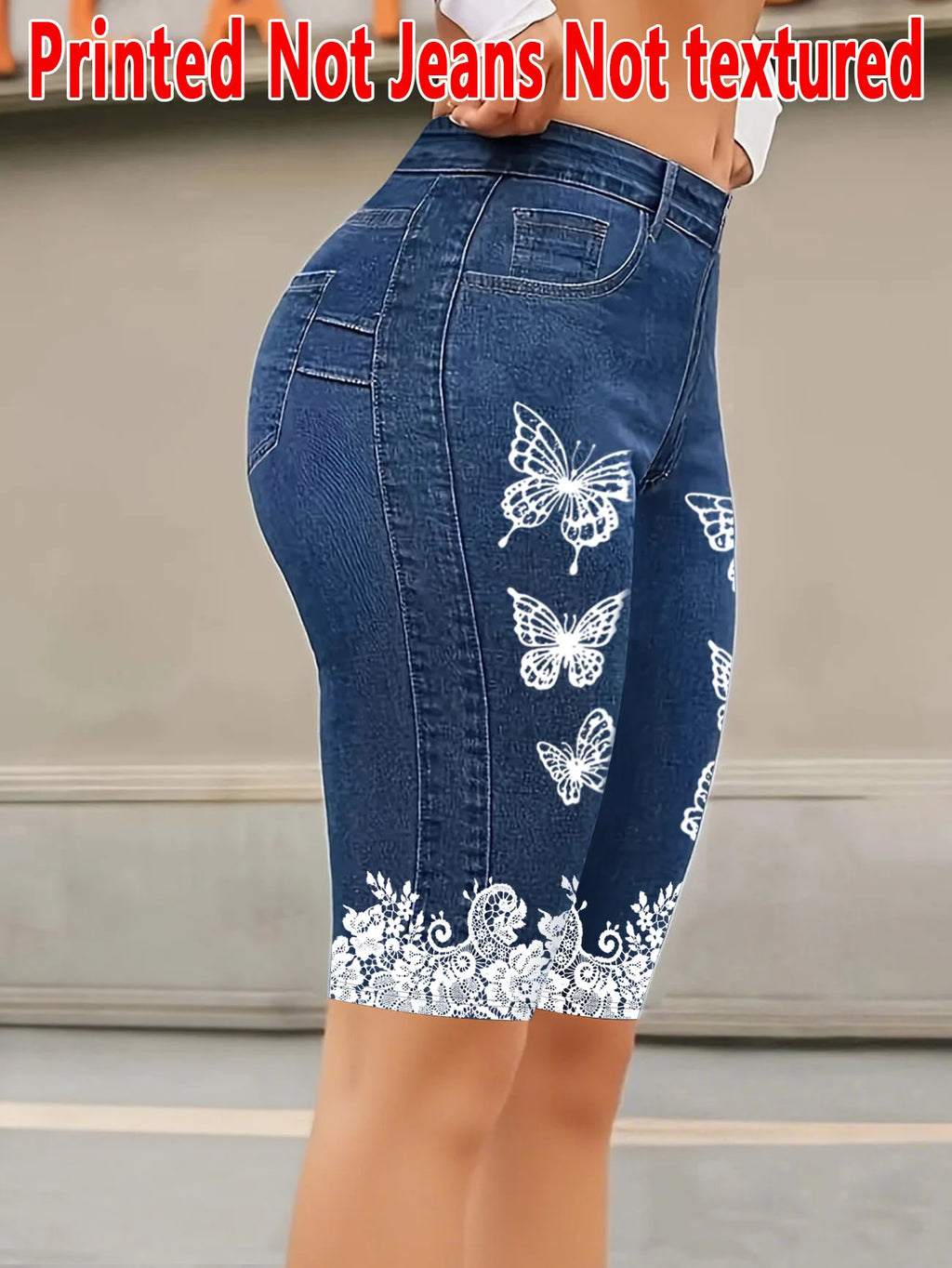 1362 [Printed Leggings - Not Faux Denim Fabric]Printed Leggings Without Texture - Non-Faux Denim Fabric, Women'S Floral Print