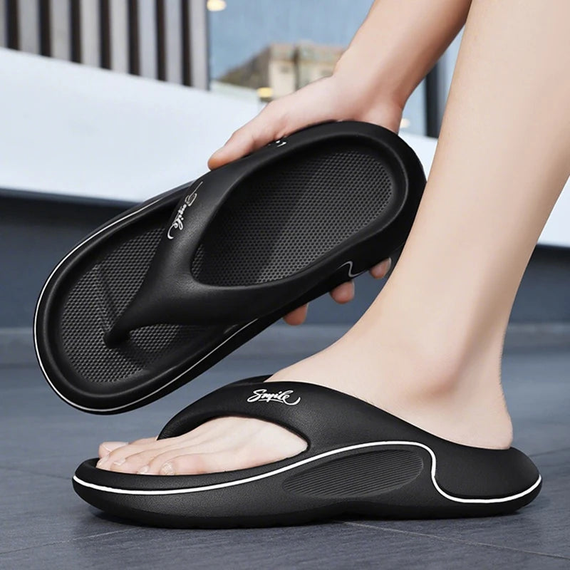 Flip-Flops for Men and Women Summer 2025 New Outer Wear Non-Slip Anti-Odor Flip-Flops Thick-Soled Beach Slippers