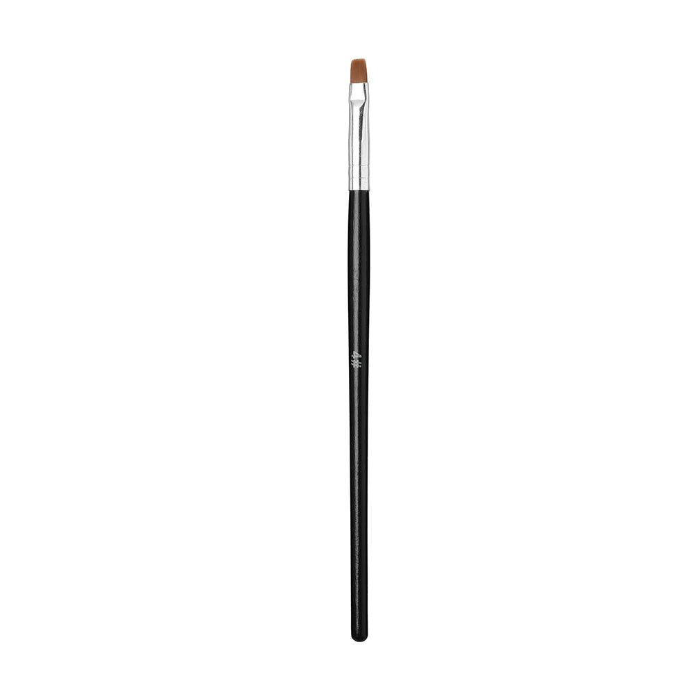 Nail Art Brush Flat Tilted Manicure Brush Nylon Hair Wooden Handle Drawing Brush for Nails Paint Gel Brush Pen Extension Design