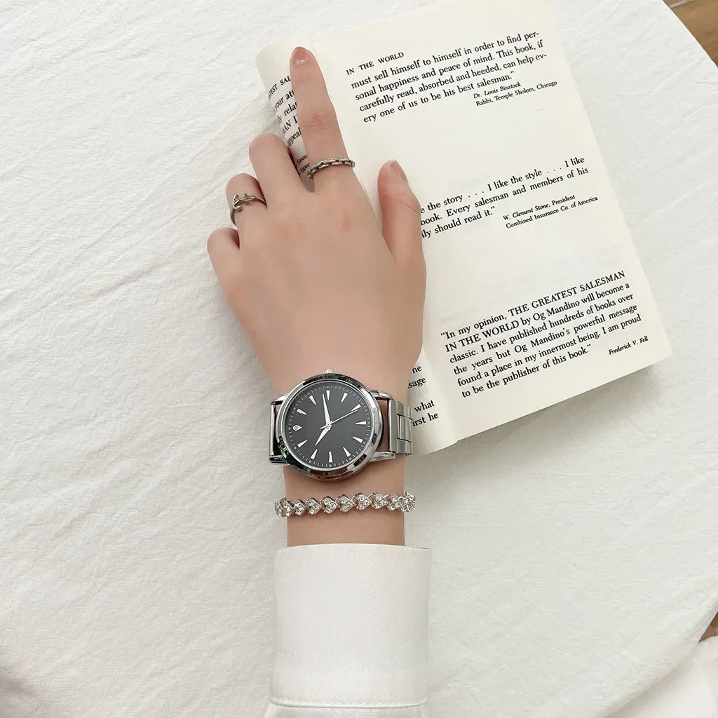 Matching Couples Luminous Steel Band Quartz Watches Gift Timepiece Fashion Watch for Men and Women