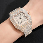 Men Watch Business Square Starry Sky Steel Belt Diamond Inlaid European American Male RomanFashion Quartz Wristwatches Gift