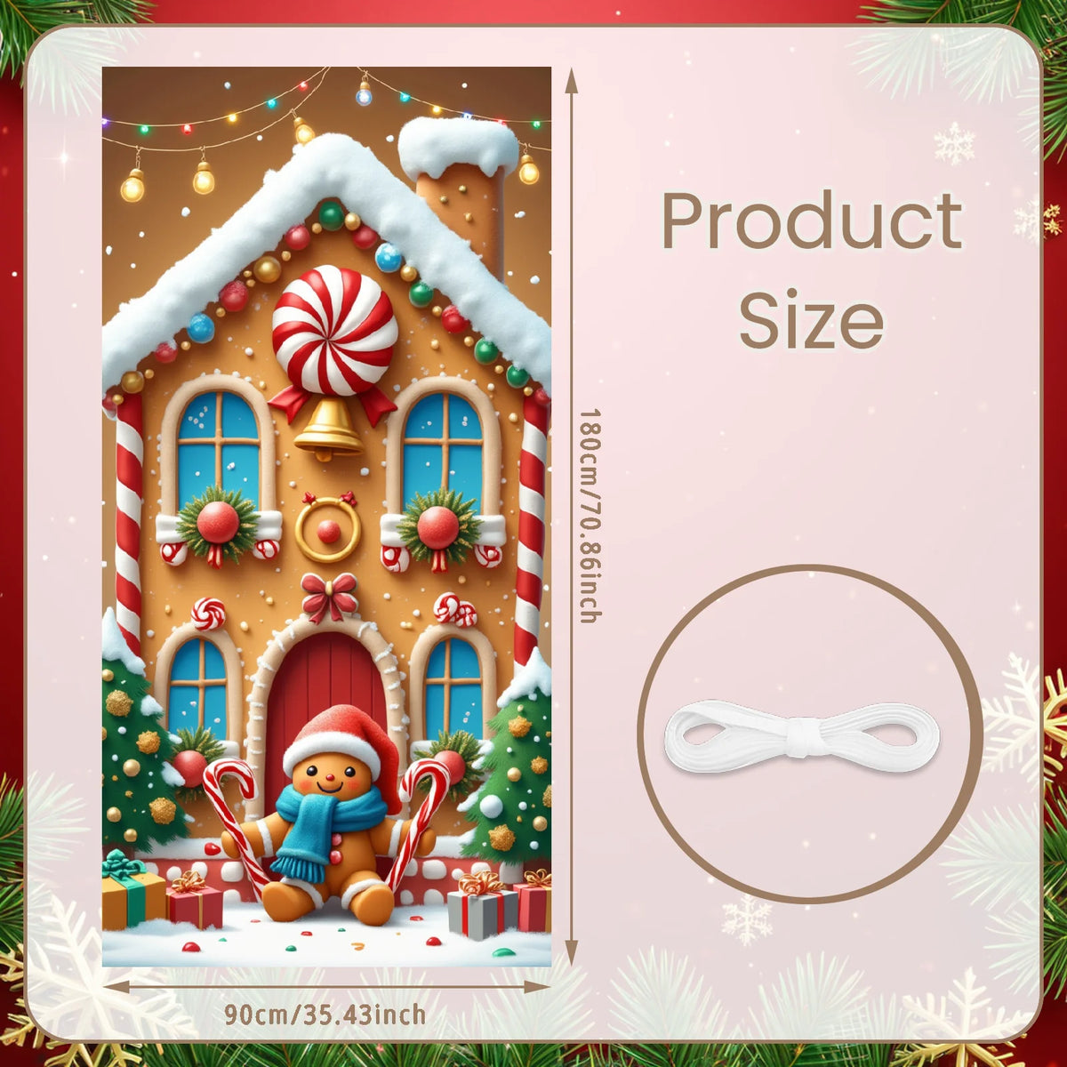 Christmas Door Cover Decorations Santa Claus Send Gift Background Banner for Indoor Outdoor Home Porch Holiday Decor Supplies