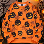 26 Women Winterhalloween Pumpkin Head Bat Funny Hoodie Men Women O Neck 3d Printed Long Sleeve Pullover Sweatshirt Kid Adult Clo