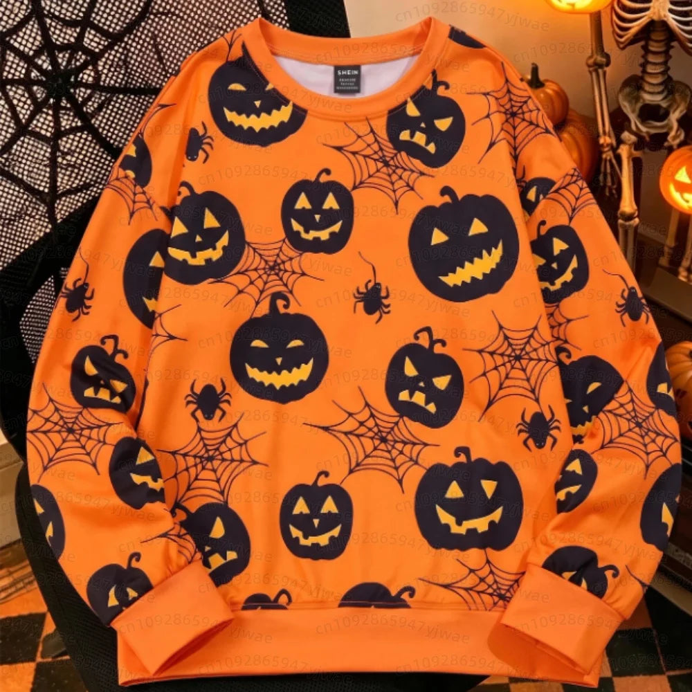 26 Women Winterhalloween Pumpkin Head Bat Funny Hoodie Men Women O Neck 3d Printed Long Sleeve Pullover Sweatshirt Kid Adult Clo