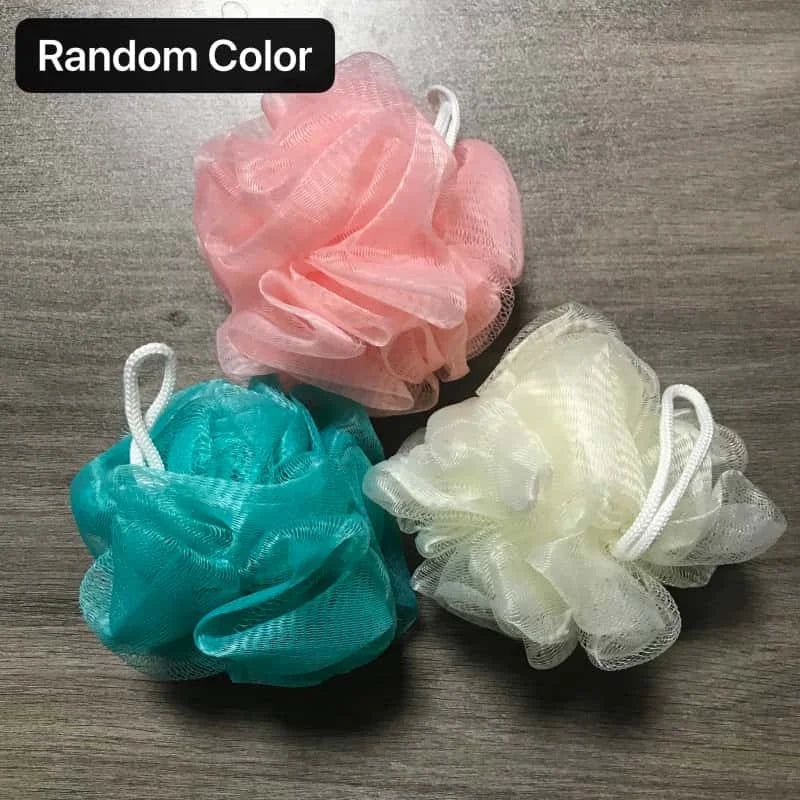 1/3Pcs Large Bath Balls Color Blocking PE Soft Scrubbing Bubble Net Dual Shade Random Color Bath Flower for Relaxing Bath Time