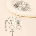 13pcs Cross&Skull Decor Hair Ring,Dreadlocks Beads Hair Braid Rings Clips Dread Locks Hair Braiding Cuffs Decoration/Accessories