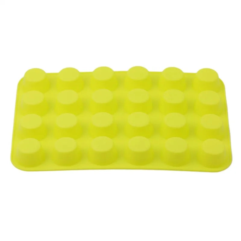 24-Hole Cake Mold Silicone Soap Cookies Cupcake Bakeware Pan Tray Mould Home Mini Muffin Cup 3D Non-stick Jelly&Candy Mold