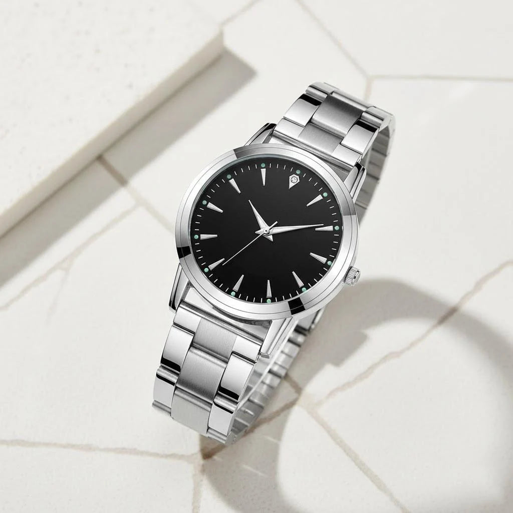 Matching Couples Luminous Steel Band Quartz Watches Gift Timepiece Fashion Watch for Men and Women