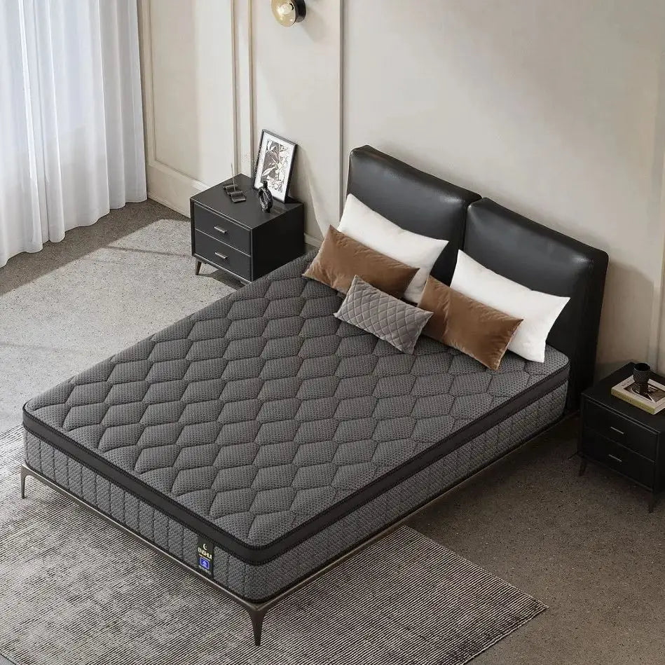 ENSHUI 12/14 Inch Hybrid Mattress Twin Full Queen King – Bed In A Box With Gel Memory Foam And Pocket Springs For Pressure Relief, Cool Breathable Sleep And Edge Support – Medium Firm, Durable, Fiberglass-Free And Odorles