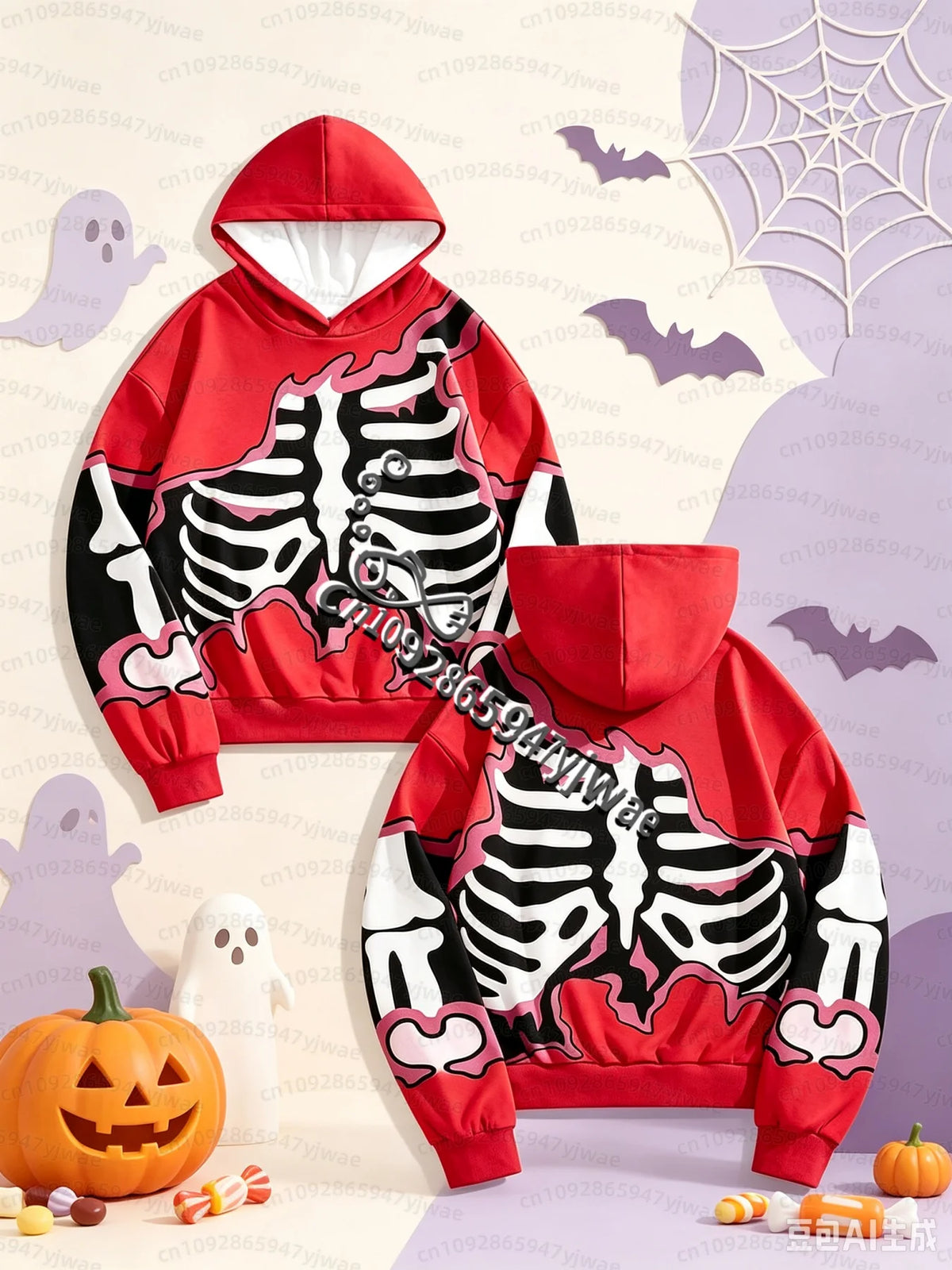 26 Winter Men Halloween Scary Pumpkin Face Hoodie Print Oversized Sweatshirt  Long Sleeve Pullover Holiday Party Men Hoodies