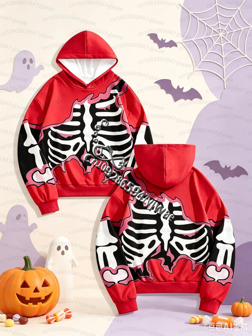 26 Winter Men Halloween Scary Pumpkin Face Hoodie Print Oversized Sweatshirt  Long Sleeve Pullover Holiday Party Men Hoodies