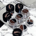 Two-Tone Matte Eyebrow Cream With Brush for Eyeliner & Eye Brow Waterproof Sweat Proof Wild Eyebrow Gel 3D Natural Tint Makeup