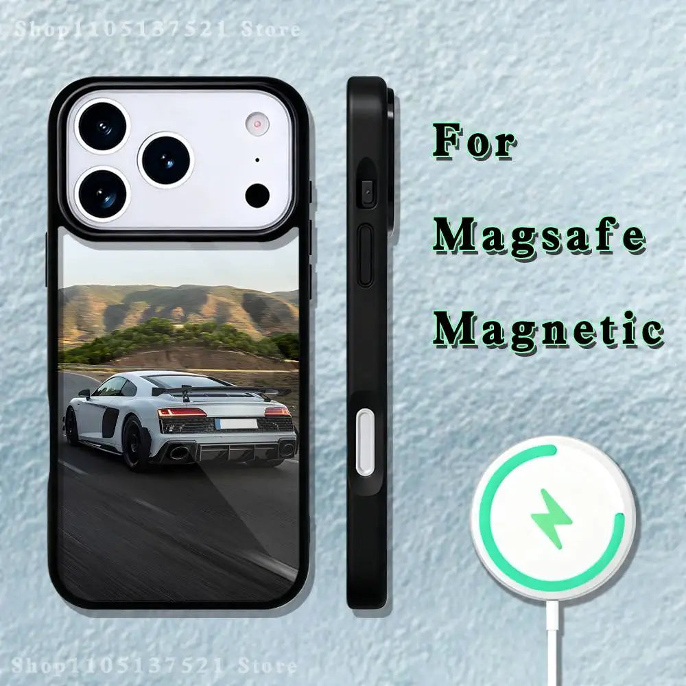 Super cool A-Audi-i car Phone Case  For iPhone 17,16,15,14,13,12,11,Pro,Max,Plus,Mini,SE4,E Magnetic Magsafe Wireless Charging