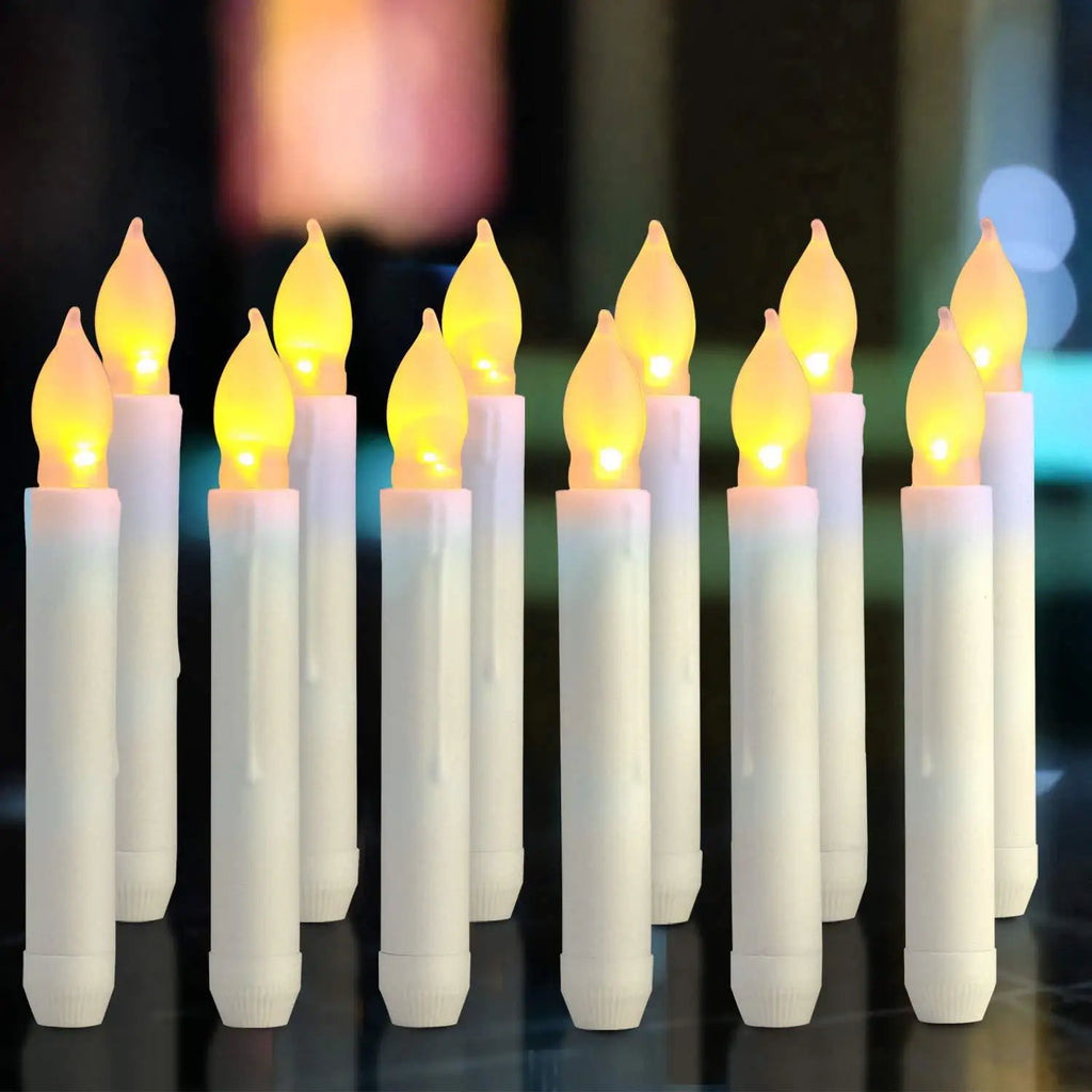12PCS LED Flameless Electronic Candle Light Battery Operated Candles Taper Tealight LED Night Light For Christmas Wedding Decor