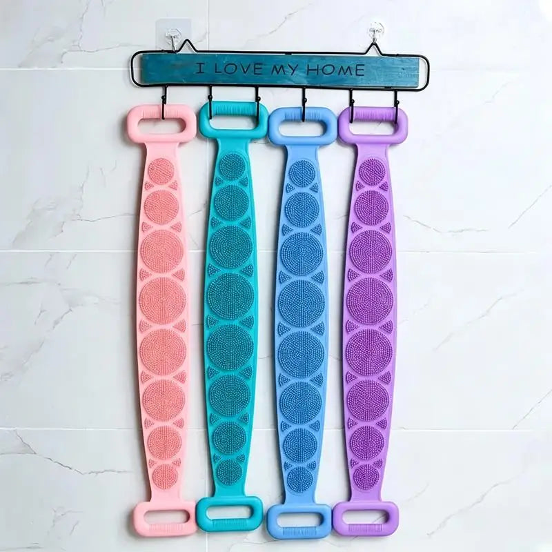 Body Silicone Back Brushes Bath Towels Scrubber Rubbing Sponge Peeling Massage Shower Belt Extended Skin Clean Removal Brushes