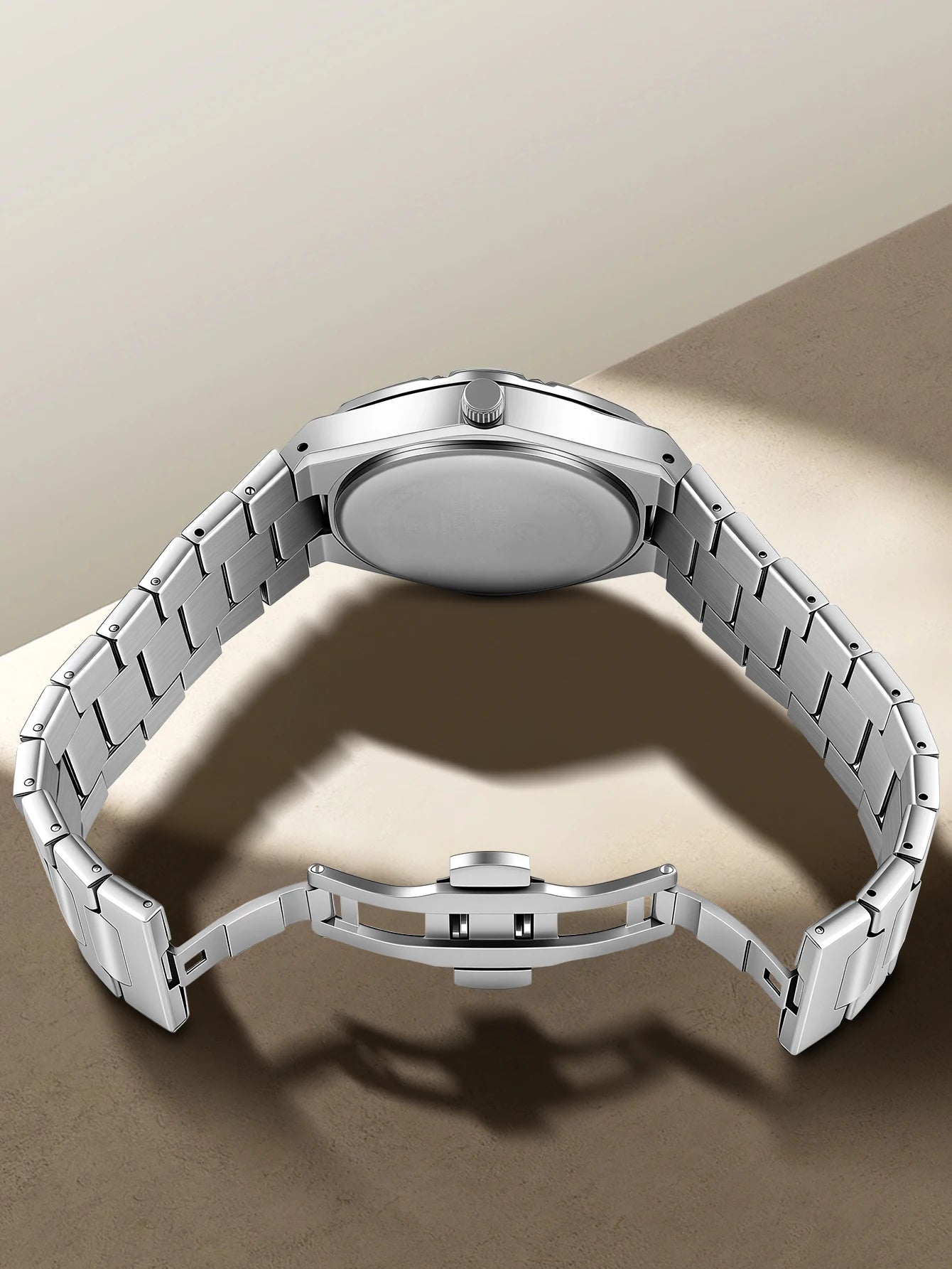 Luxury Men's Quartz Watch, Stainless Steel Strap Wristwatch with Date Calendar, Perfect Christmas Gift for Men & Boys