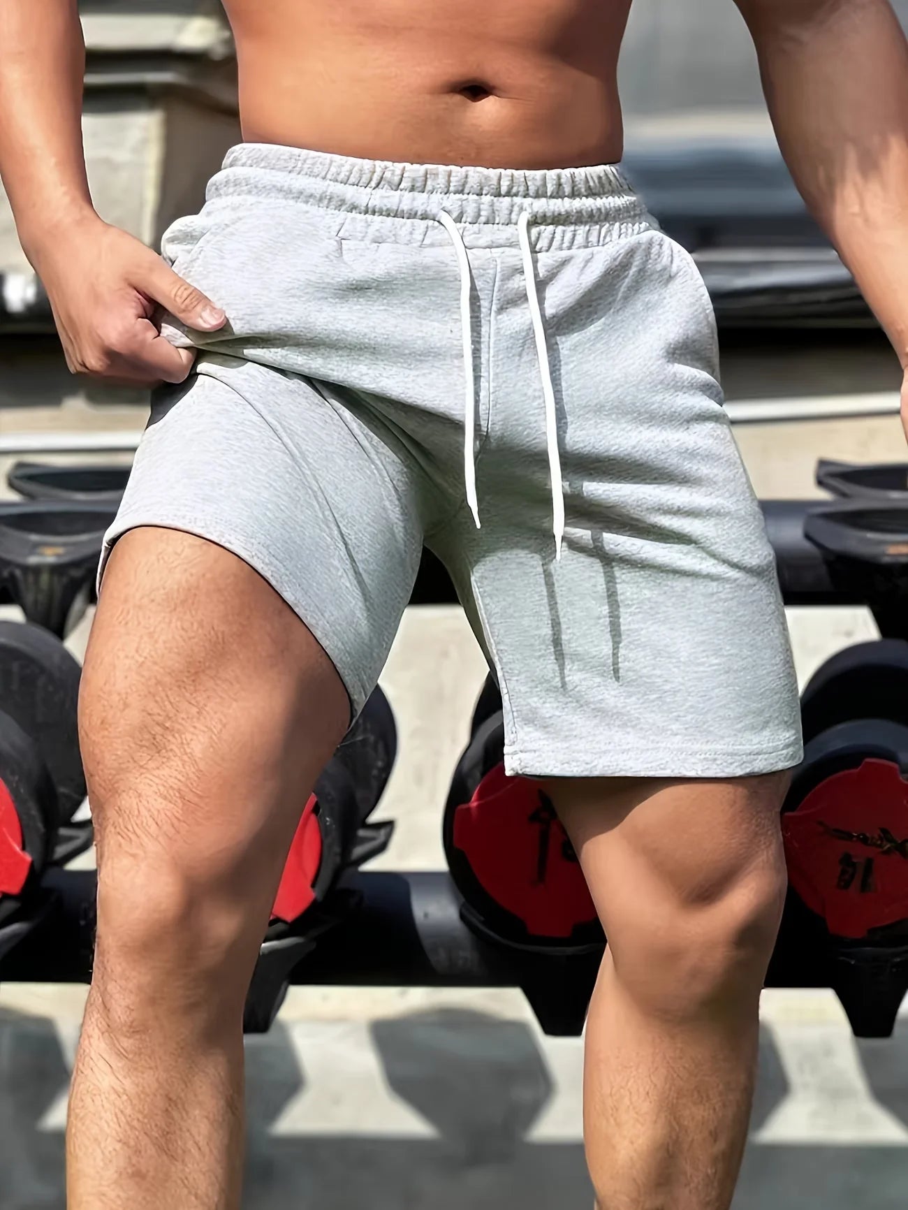 Comfortable Fitness Mens Summer Casual Shorts Drawstring Athletic Shorts Loose Women Cotton Sweatpants Sports Jogging Beach Pant