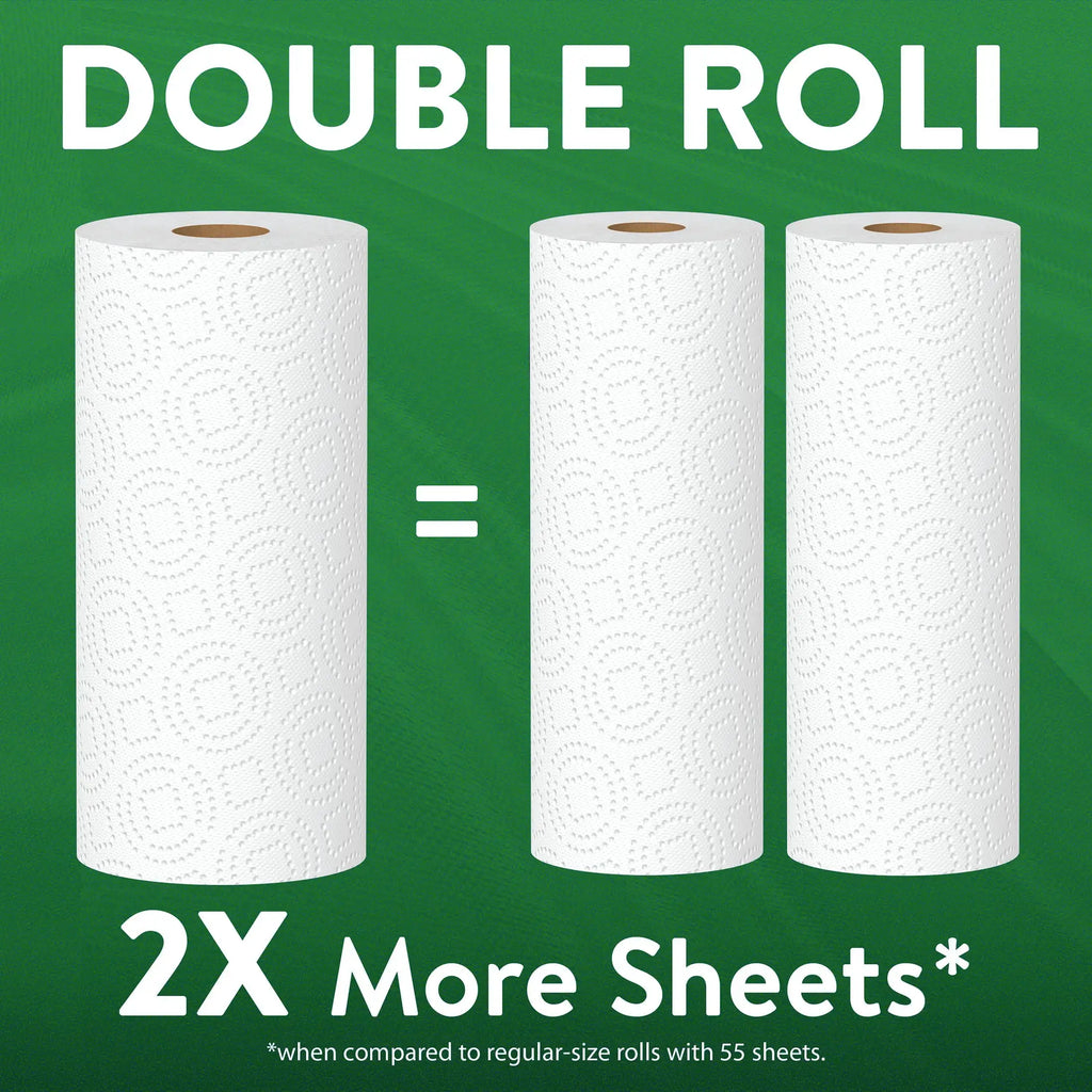 Holiday Bulk Savings | Large Capacity Value Pack | Great Value Ultra Strong White Paper Towels Premium 2-ply durable and highly absorbent household cleaning towels