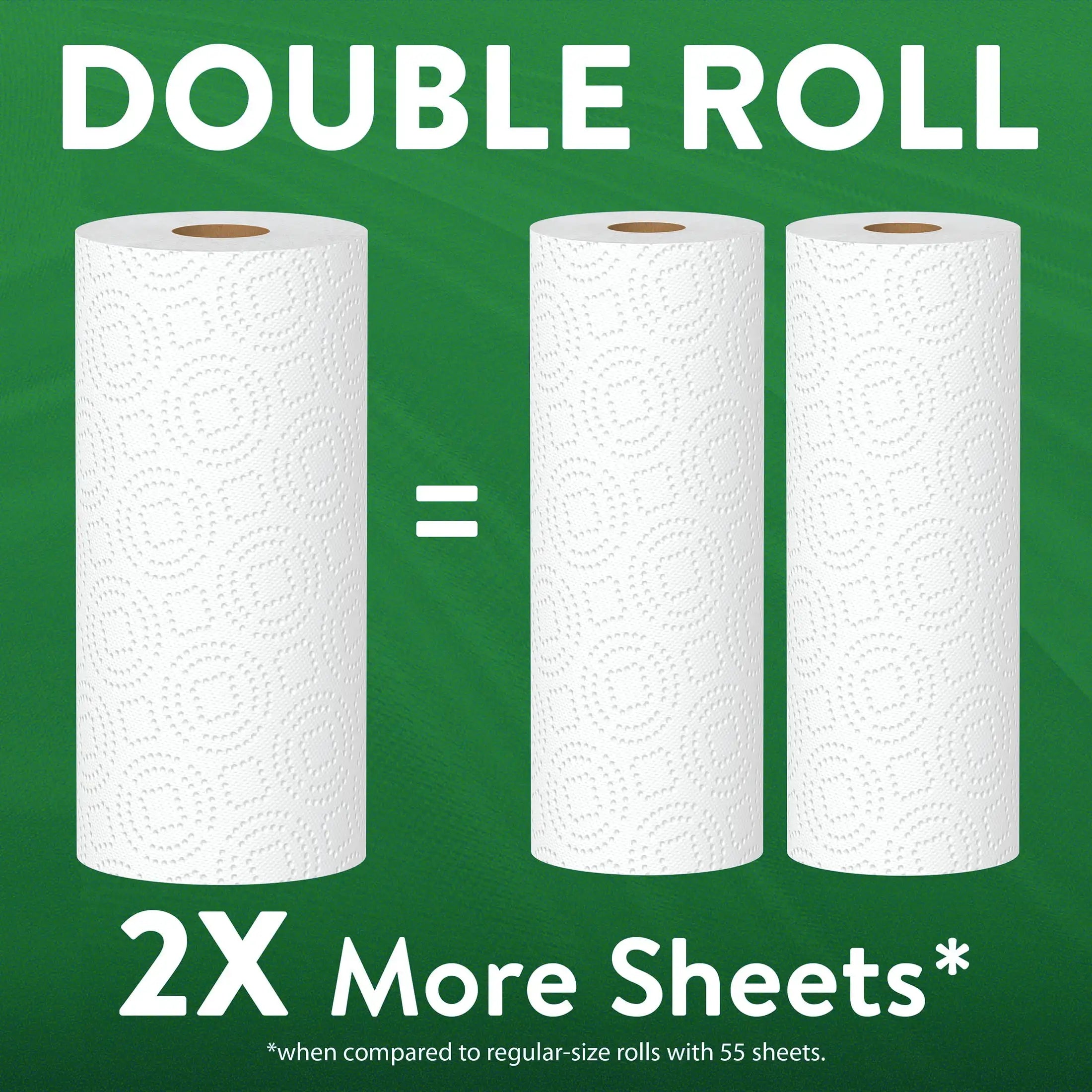 Holiday Bulk Savings | Large Capacity Value Pack | Great Value Ultra Strong White Paper Towels Premium 2-ply durable and highly absorbent household cleaning towels