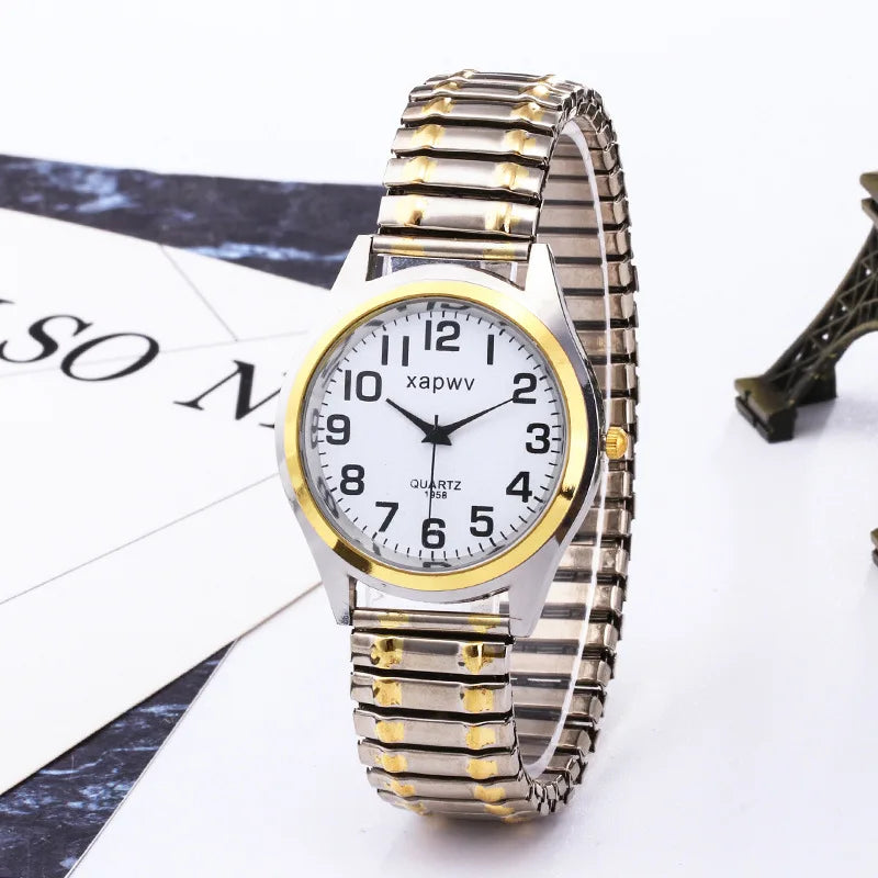 MAYZHISU Retro Women's Watch Steel Elastic Strap Women Quartz Watch Vintage Business Female Bracelet Wristwatch Clock Gifts