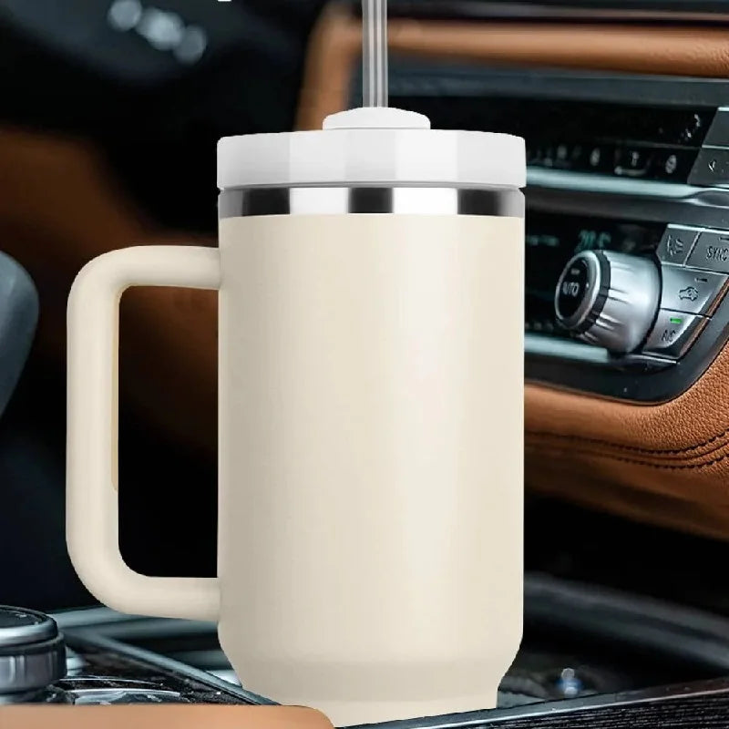40oz Insulated Tumbler acuum Cup 2.0 Thermal Mug for with Handle Straw Stainless Steel Hot and Cold Coffee Drinks