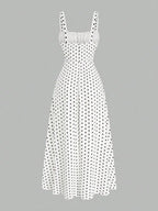 【Plus Size】 Polka Dot Print Dress, Casual Sleeveless Dress for Summer, Women's Plus Size Clothing for Daily Wear