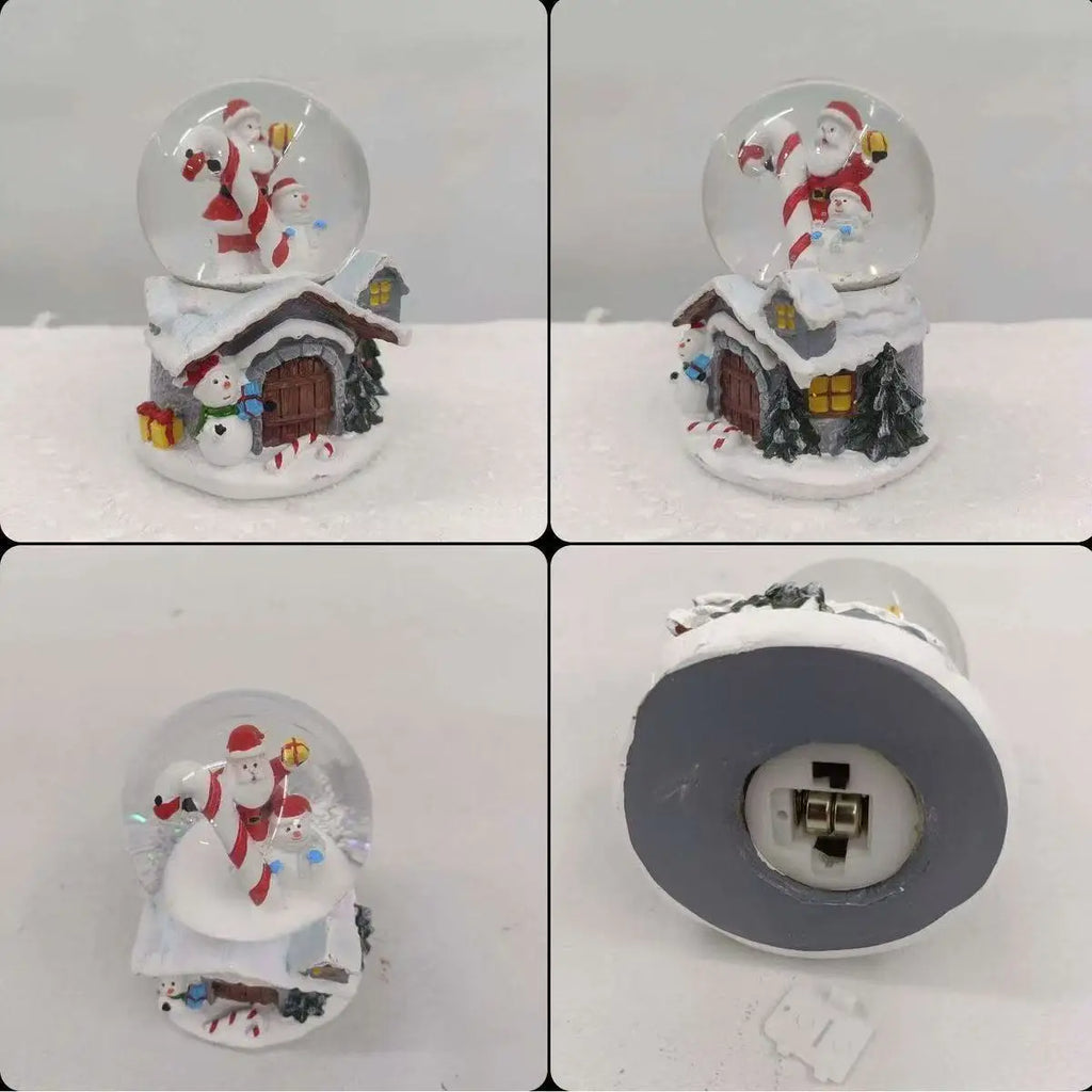 Christmas Crystal Ball Music Box Santa Claus Snow Globe Light Up Ornament Gift For Girlfriend Birthday Gift Desktop Decor