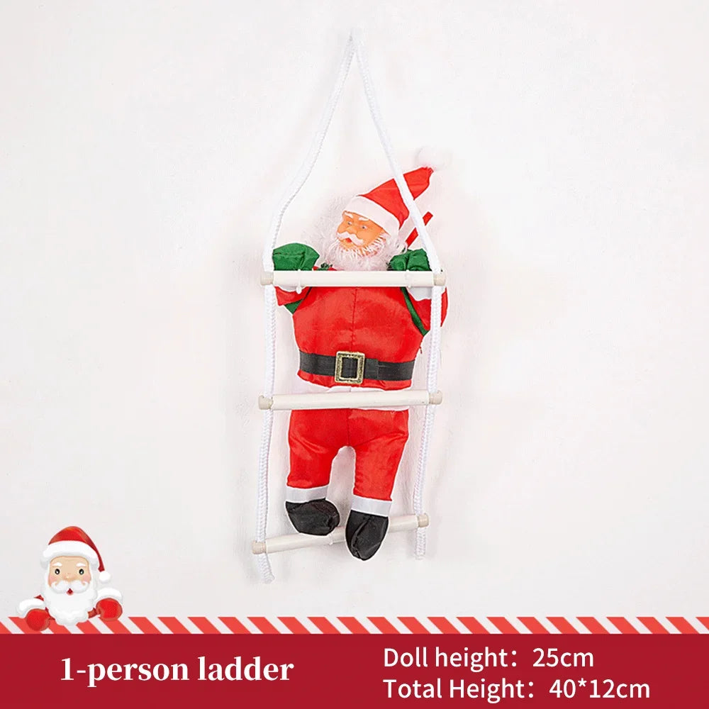 Christmas Decoration Santa Claus Climbing Ladder Ornament for Xmas Tree Home Decoration Hanging Doll Navidad New Year Gift Favor