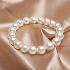 Fashion Elegant Elastic White Pearl Bracelet For Women Men Wedding Banquet Stretch Bracelets 6-12mm Beads Handmade Jewelry Gift