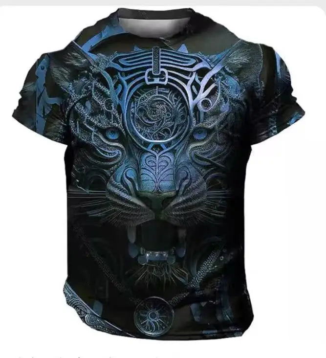 Oversized T Shirt Man 3D Tiger Print Tees Tops Summer Casual Mens Animal Pattern T Shirt Streetwear Quick Dry Fashion Clothes