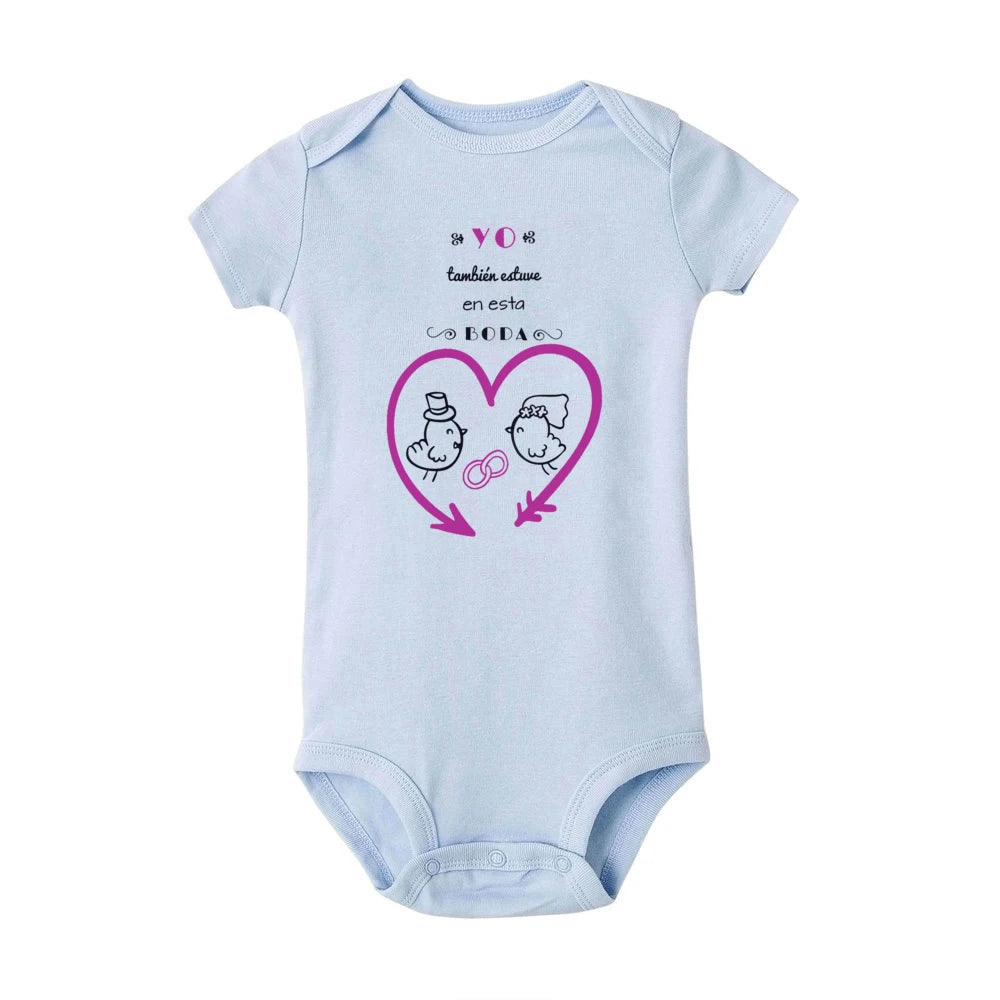 I Was Also At This Wedding Printed Baby Bodysuit Funny Infant Wedding Outfit Newborn Short Sleeve Romper Cute Toddler Jumpsuit