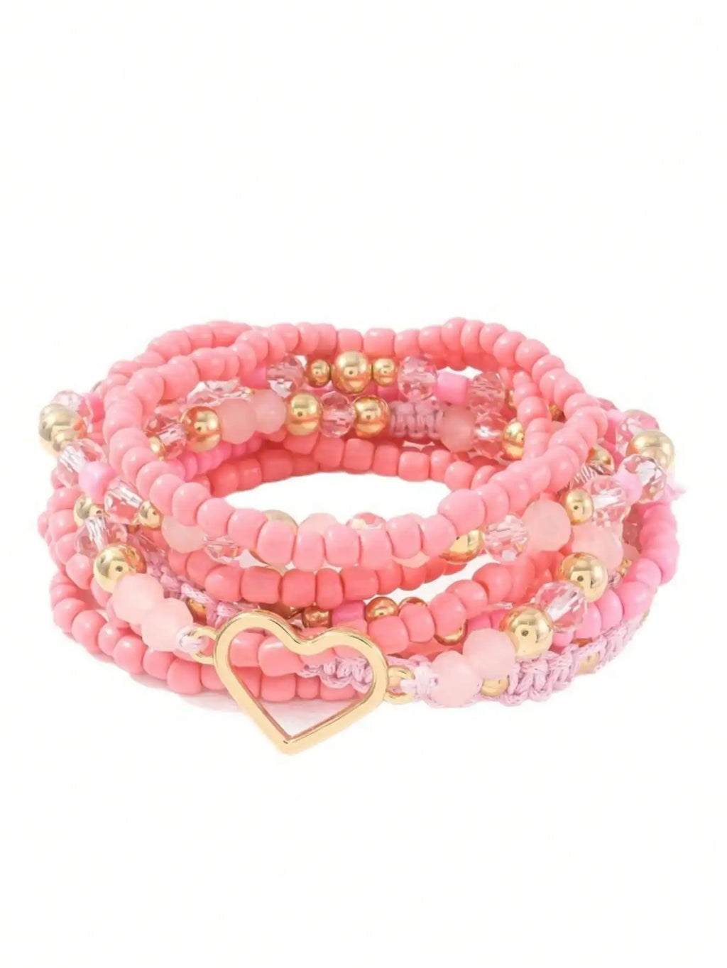 1 set of new Valentine's Day stacked rice bead love bracelet set suitable for gift giving