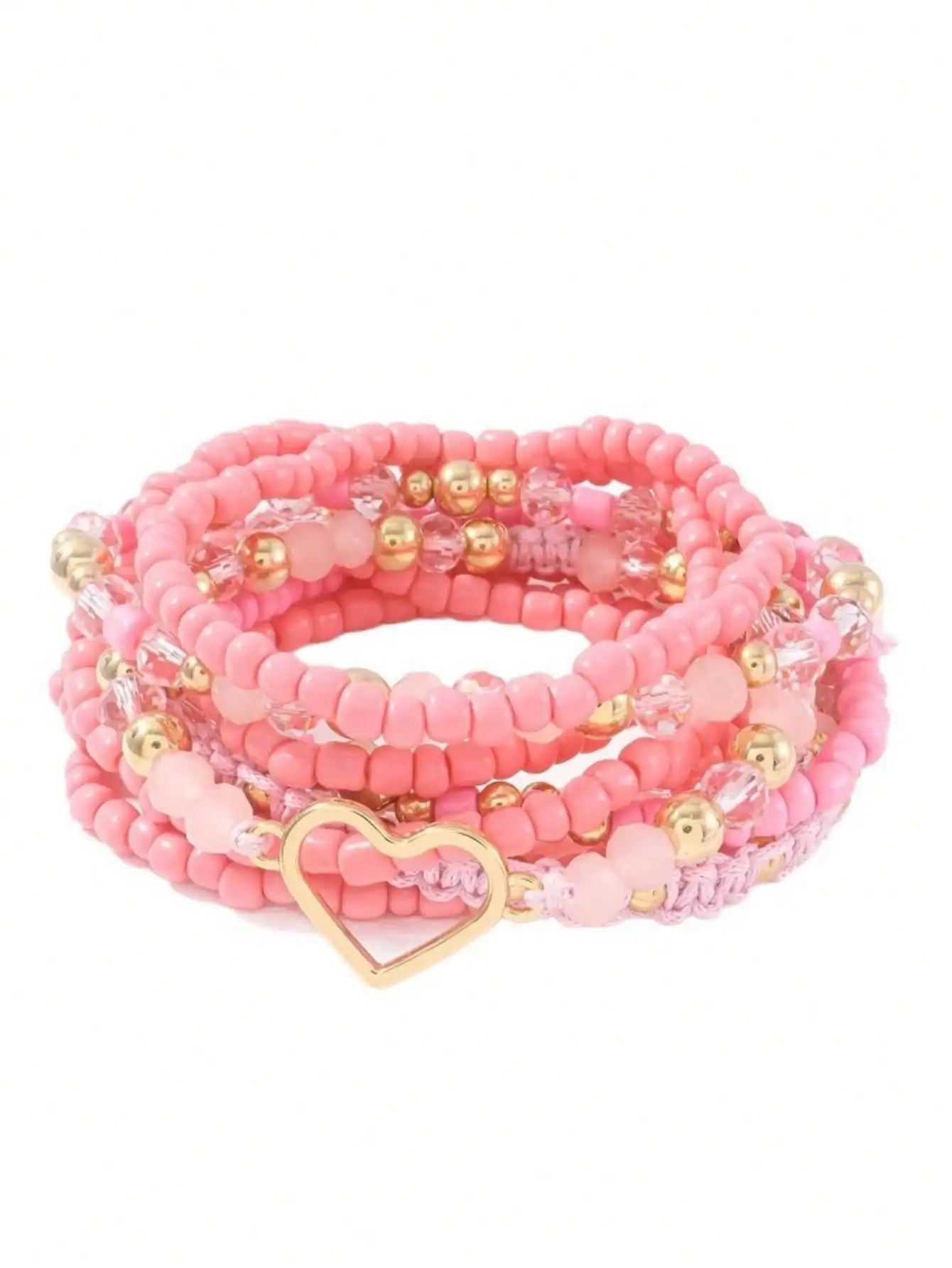1 set of new Valentine's Day stacked rice bead love bracelet set suitable for gift giving