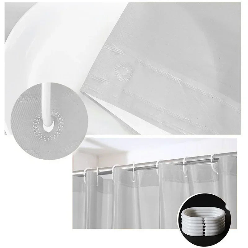 Clear Shower Curtain Plastic Shower Liner PEVA 180x180CM Lightweight Waterproof Shower Curtains for Bathroom with Magnets&Hooks