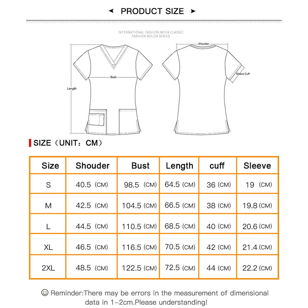 Women Men Solid Color Scrubs Top Short Sleeve Pockets Surgery Blouse V-neck Medical Clothes Unisex Dental Vet Surgical Uniforms