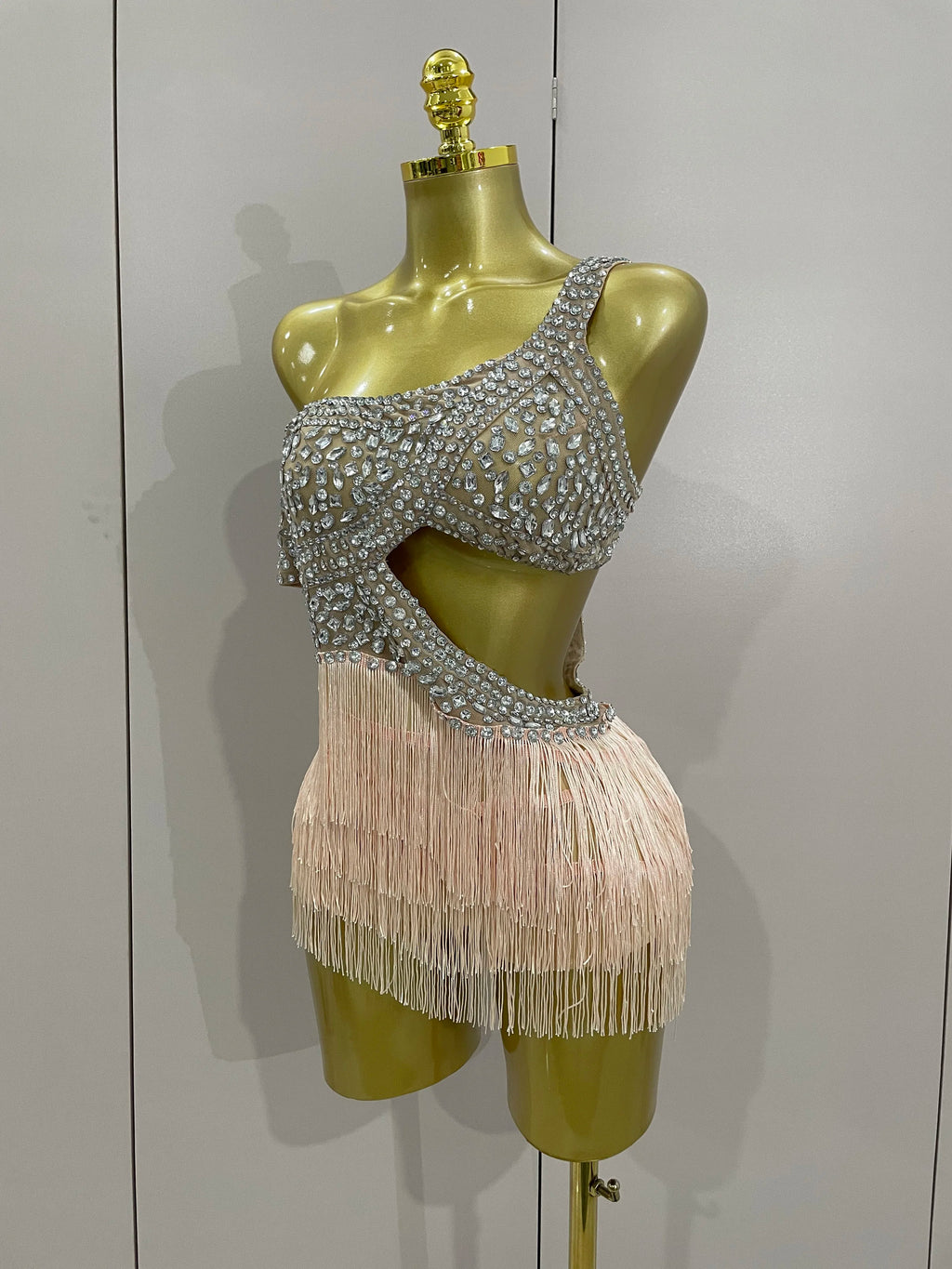 Luxury Sparkly Rhinestones Sexy Mesh Tassels Bodysuit Gloves Women Eveing Birthday Party Nightclub Performance Stage Costume