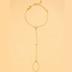 2025 Party Bohemia Rhombus Crystal Bracelet Hand Jewelry for Women Simple Thin Chain Finger Bracelet Jewelry Accessories Gift