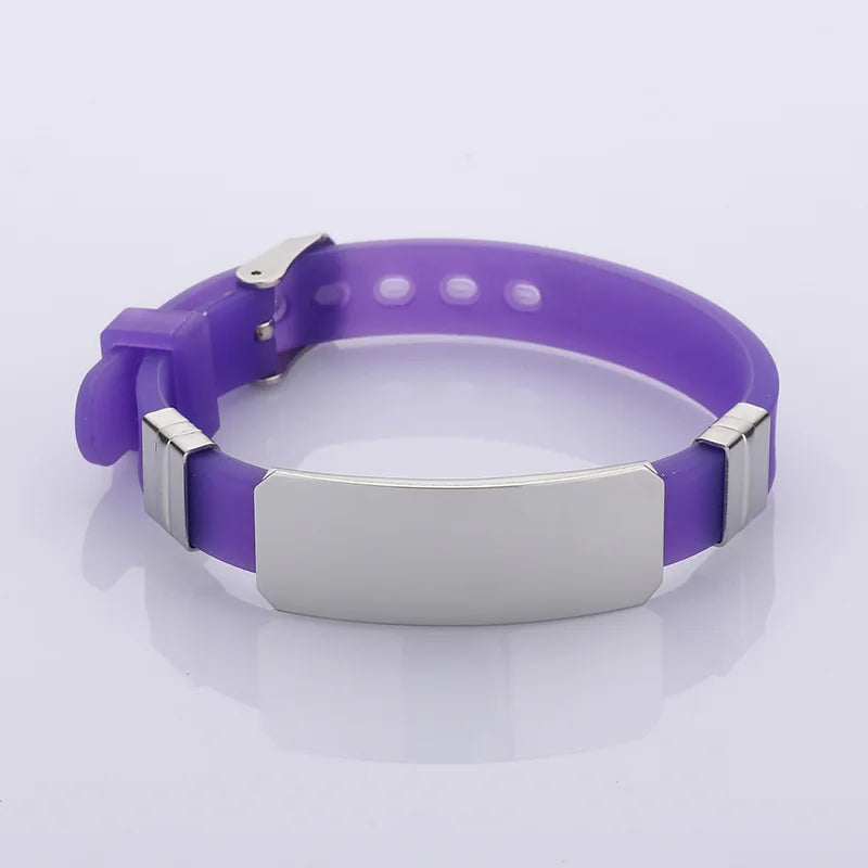 Fashion Couple Bracelets Stainless Steel Silicone Multi-color Wristband Valentine's Day Gifts Jewelry