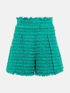 HIGH STREET Newest 2026 FW  Designer Women's  Tassel Fringed Tweed Shorts