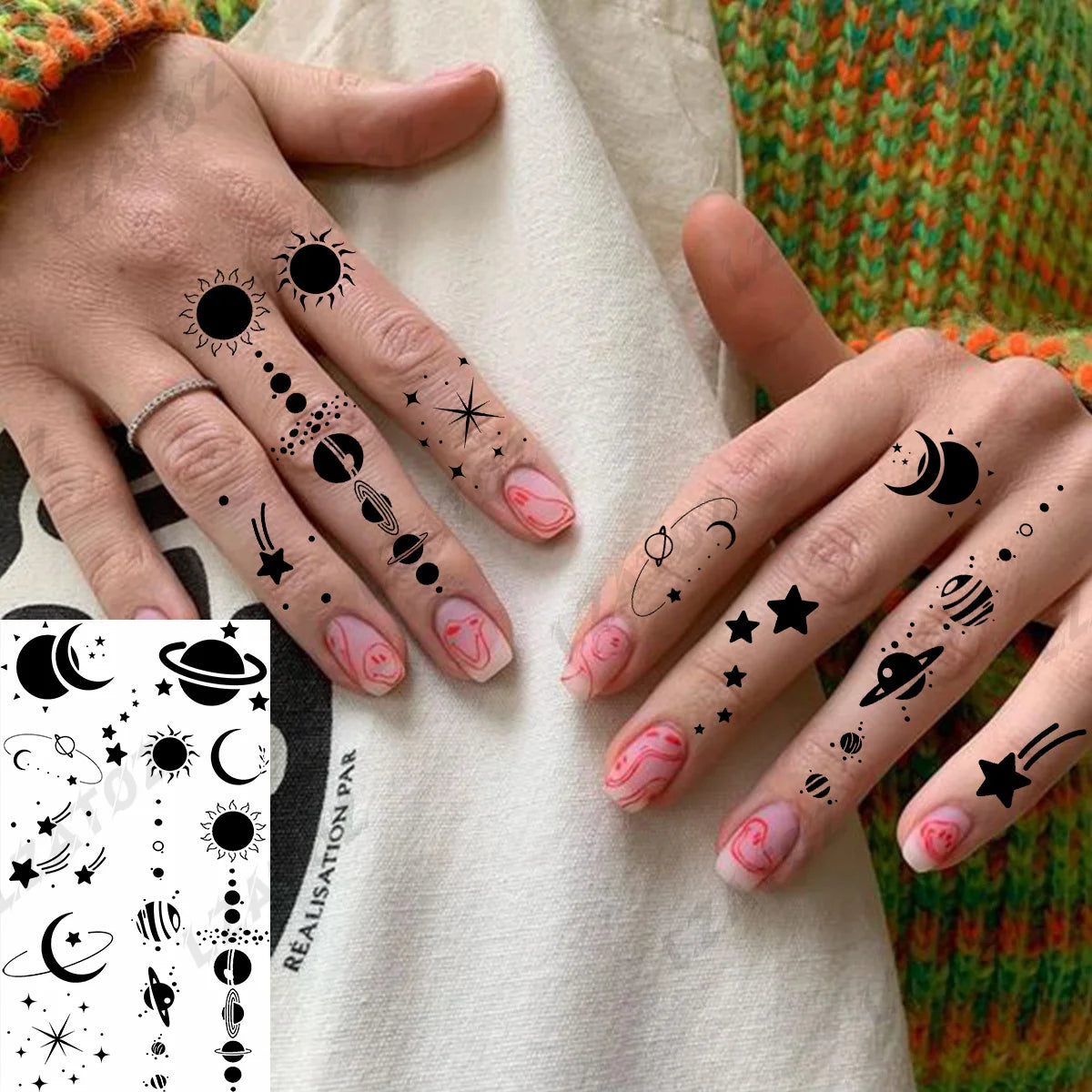 Realistic Eye Flower Temporary Tattoos For Woman Adults Rose Butterfly Tiny Fake Tattoo Sticker 3D Finger Waterproof Tatoos