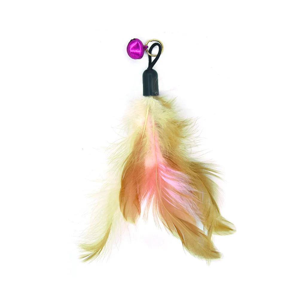 12 Pack Interactive Cat Toy Handfree Cat Stick Playing Kitten Playing Teaser Wand Toy Suction Cup Bird/Feather Cat Wand Toys Set