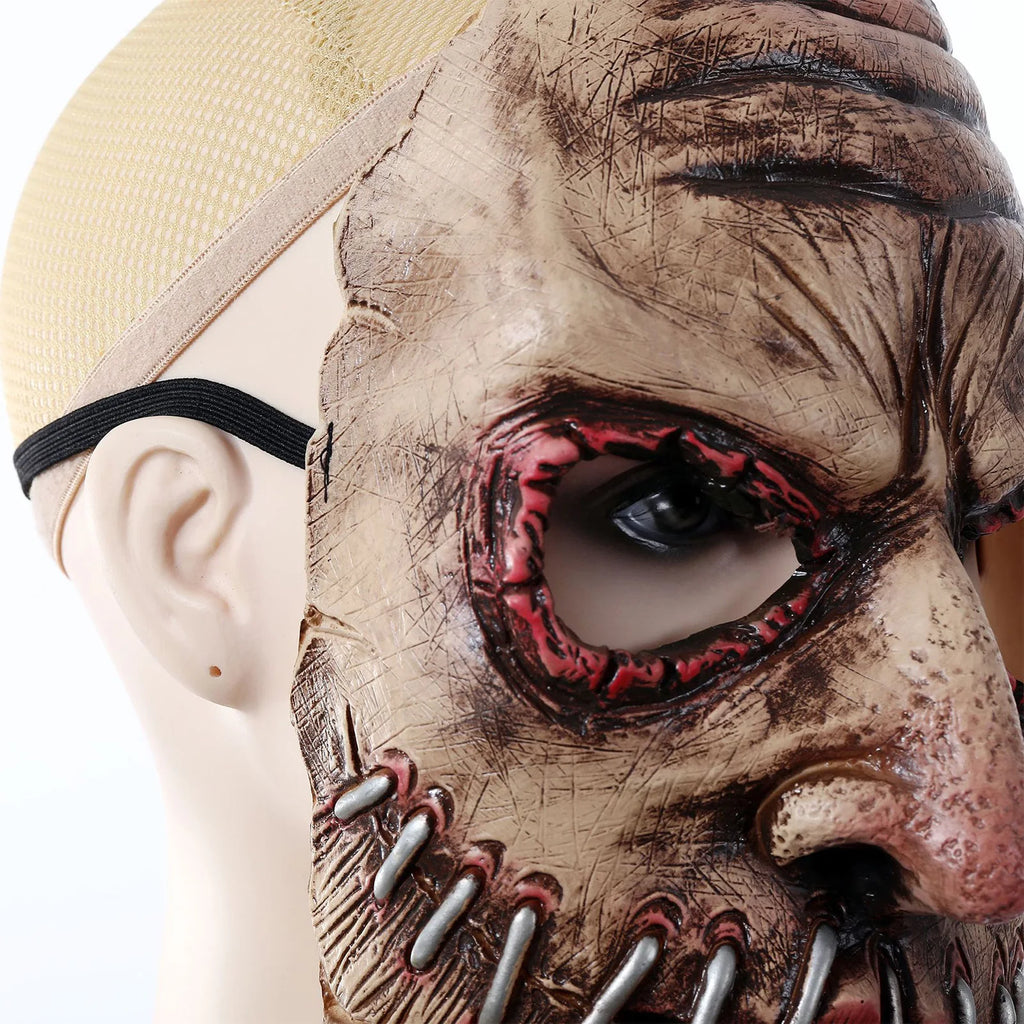 Soft Latex Mask for Halloween Party Adults Horror Big Mouth Nail Design Full Head Costume Realistic Scary Prop Durable