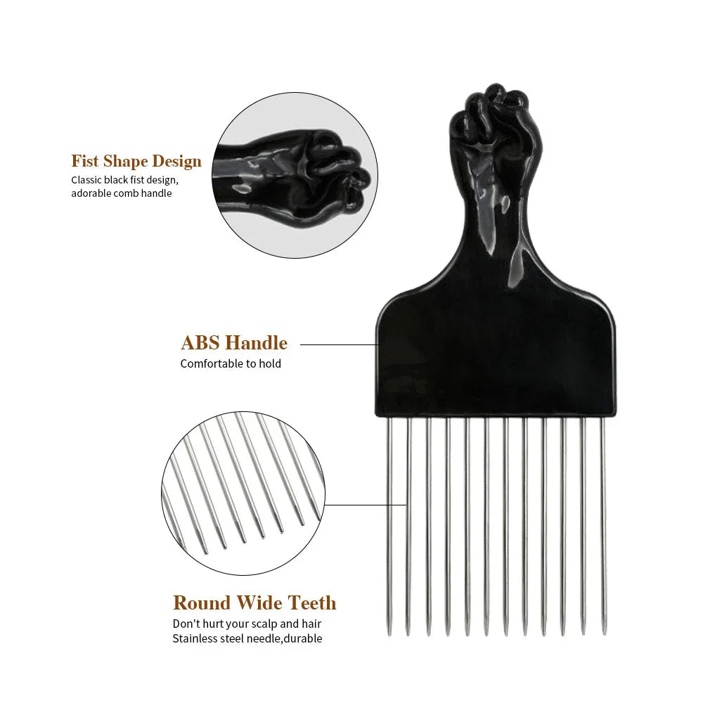 Men Hair Styling Tools Professional Hairdressing Set African Twist Sponge Gloves Barber Shop Hair Curls Fork Comb Pick Comb