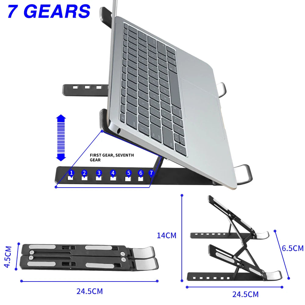 7 Levels Laptop Stand Portable Foldable ABS Tablet Computer for Macbook Apple  Air Pro Lenovo Bracket Universal Pad PC Holder
