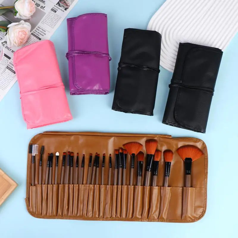 Professional 24Pcs Beauty Brush Set Includes All Makeup Brushes with Organizer Bag for Personal and Travel UseHot