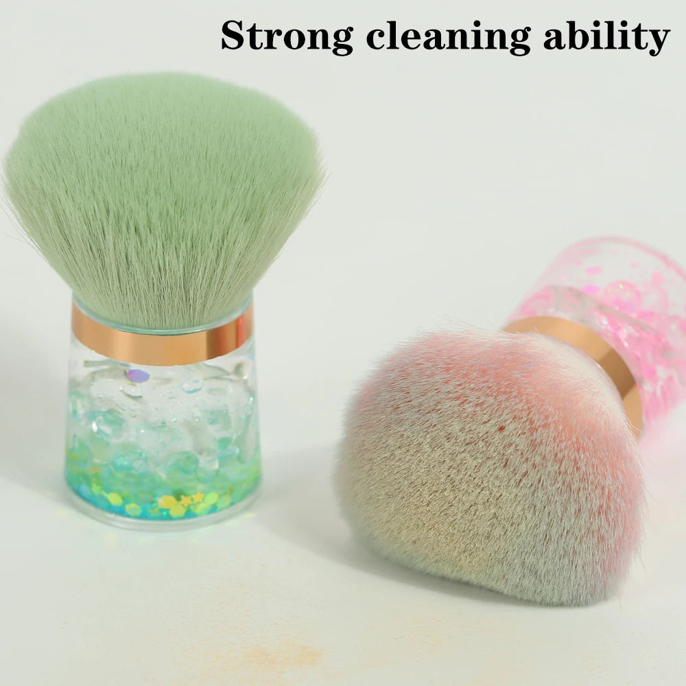 Nail Art Dust Brush for Nails Plastic Handle Powder Remove Soft Cleaning Nail Brush For Manicure Gel Nail Accessories Tool