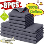 New 8-1PC 100% Cotton Towel Soft Absorbent Dishcloth Kitchen Dish Rags Breathable Face Wash Towel Household Cleaning Wash Cloth