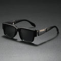 2026 Fashion Square Thick-Frame Sunglasses | Metal Accents | Retro Minimalist | Oversized Face-Flattering